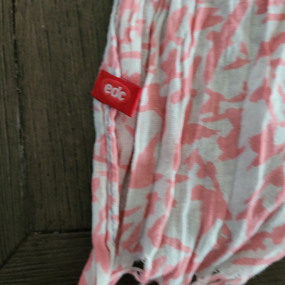 EDC by ESPRIT Scarf Wrap with Birds blue and Pink Super Long - Picture 5 of 11